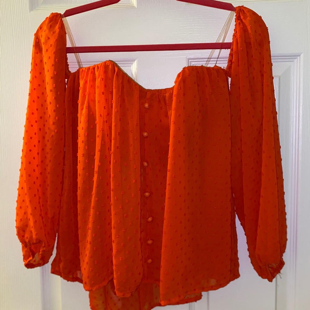 Shinestar Structured Cold Shoulder Blouse